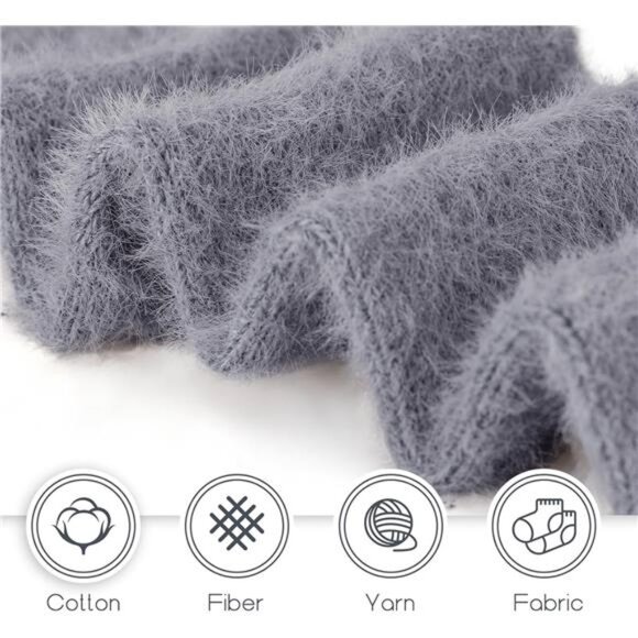 New 5 Pairs Fuzzy Soft Cozy Comfortable Socks for Women, Casual Sleep Comfy Sock - Picture 2 of 6